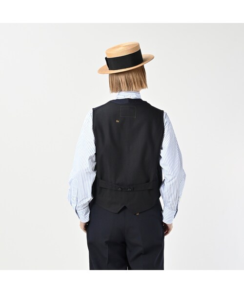 45R（フォーティファイブアール）の「ウールコットンベネシャンの908みゆきベスト（ジャケット/アウター・レディース・74-ネイビー・02-S/04-L）」の7枚目の写真