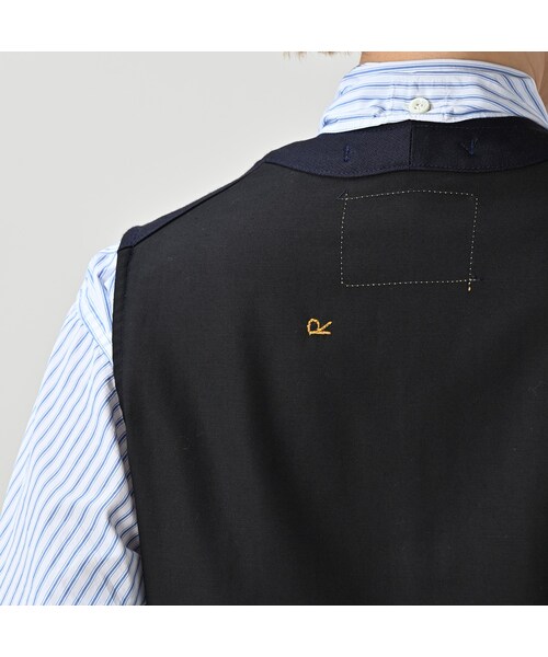 45R（フォーティファイブアール）の「ウールコットンベネシャンの908みゆきベスト（ジャケット/アウター・レディース・74-ネイビー・02-S/04-L）」の13枚目の写真