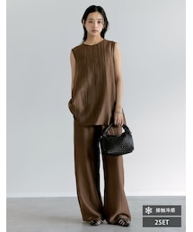 Re:EDIT（リエディ）の「シアーリネンタッチパンツセットアップ - セットアップ通販 | 人気レディースファッション - Re:EDIT（リエディ）（その他・レディース）」