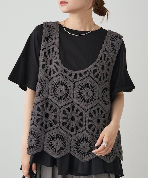PUAL CE CIN（ピュアルセシン）の「【25AW】カギ針編み風