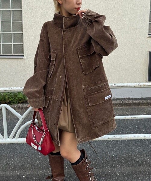 【UNESS/ユーネス】加工コーデュロイモッズコート