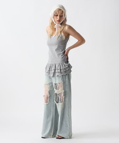 FOREVER 21（フォーエバー トゥエンティーワン）の「フリルヘムキャミソール（その他・オフホワイト05/ブラック09/グレー10・FREE）」の10枚目の写真