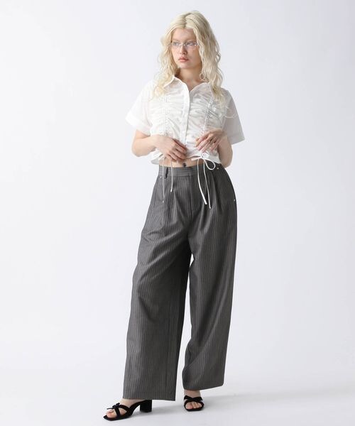FOREVER 21(フォーエバー トゥエンティーワン)の「ストライプスラックス(フォーマルスーツ/小物・グレー10/ネイビー88・S/M)」の10枚目の写真