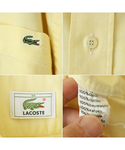 FRENCH LACOSTE(フレンチラコステ)の「90s 00s フレンチラコステ Lacoste 半袖 ボタンダウンシャツ イエロー メンズXL相当 ヨーロッパ古着(シャツ/ブラウス・レディース・イエロー・XL)」の2枚目の写真