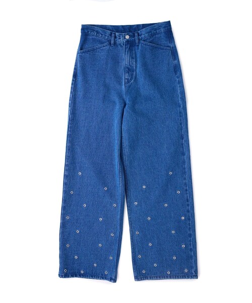ADAM ET ROPE'(アダムエロペ)の「MU EYELET SEMI BAGGY JEANS PANTS(デニムパンツ・レディース・ブラック/ブルー・36/38/40/42)」の21枚目の写真