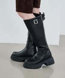 Kastane（カスタネ）の「【レザー&スエード/2025AW】ベルトロングブーツ（ブーツ・レディース）」