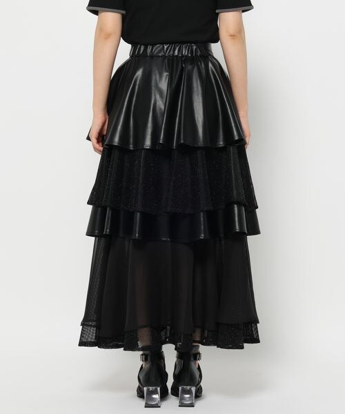 HARE フェイクレザーシアーティアードスカート HARE（ハレ）の「フェイクレザーシアーティアードスカート（）」 - WEAR