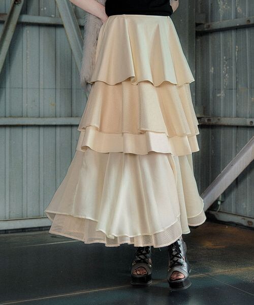 HARE フェイクレザーシアーティアードスカート HARE（ハレ）の「フェイクレザーシアーティアードスカート（）」 - WEAR