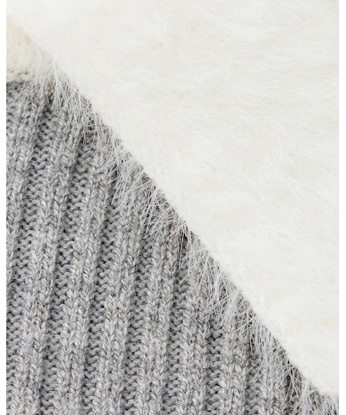 INGNI(イング)の「【新作早割】【WEB限定】襟フェザーリブニットワンピース(ワンピース/ドレス・レディース・グレー/オフホワイト/クロ/オフホワイト/ピンク/オフホワイト・M)」の3枚目の写真