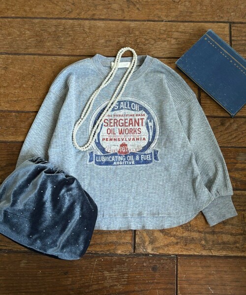 CIAOPANIC TYPY（チャオパニックティピー）の「【WEB限定】【KIDS】【プチプラ】プリントリブ長袖カットソー（Tシャツ/カットソー・キッズ・アイボリー/ブラウン/チャコールグレー/グリーン/グレー/ピンク・130/150/110）」の3枚目の写真