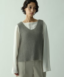 【美品】Drawing Numbersワシメッシュリラックスノースリーブニット ワシメッシュリラックスノースリーブニット | Drawing Numbers