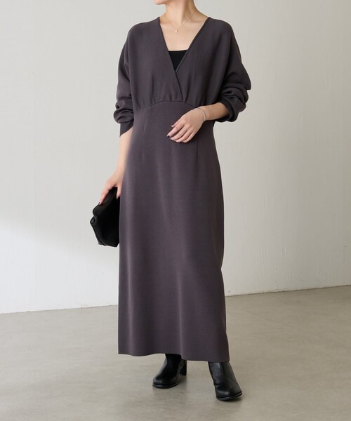 カシュクールニットワンピース