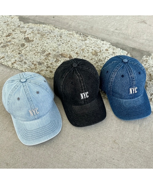 copine（コピン）の「NYC刺繍デニムキャップ(3color)（キャップ・レディース・ライトブルー/ブルー/ブラック・F）」の2枚目の写真