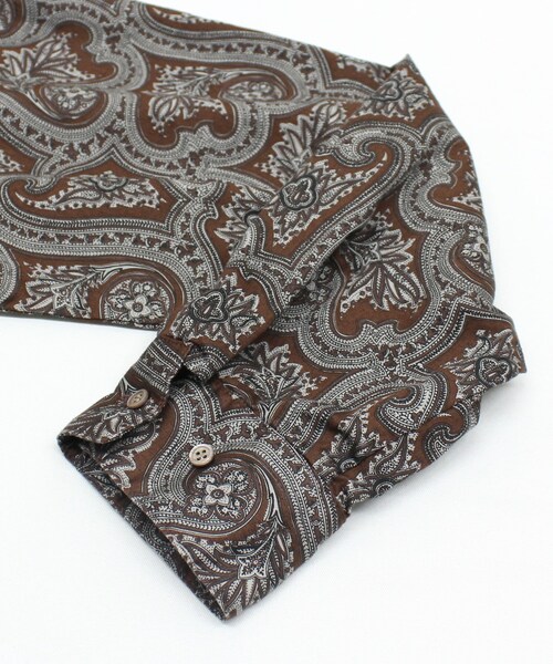 RNA-N（アールエヌエーエヌ）の「B2919 ヴィンテージペイズリーシャツ（トップス・レディース・チャコールグレーベース/ブラウンベース/ネイビーブルーベース）」の16枚目の写真