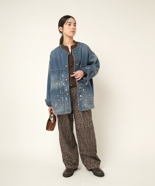 RNA-N（アールエヌエーエヌ）の「R4373 ヴィンテージペイズリーパンツ（パンツ・レディース・チャコールベース/ブラウンベース/ネイビーブルーベース）」の9枚目の写真