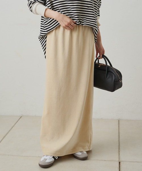 PUAL CE CIN（ピュアルセシン）の「【サイズ展開/＠yns628＆＠e_r_i_125企画】ストレッチコールスカート（スカート・レディース・ブラック/グレー/アイボリー/ブラウン/カーキ・1/2）」の2枚目の写真