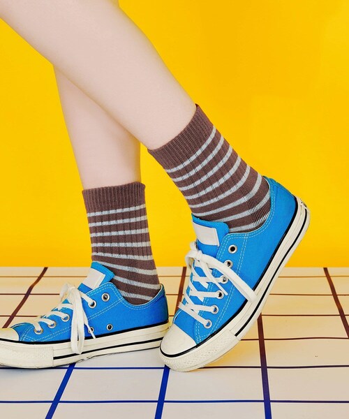 3coins（3coins）の「クルーソックス（ソックス/靴下・レディース・ピンク/ブルー/ブラウン/イエロー・FREE）」の2枚目の写真