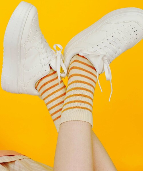 3coins（3coins）の「クルーソックス（ソックス/靴下・レディース・ピンク/ブルー/ブラウン/イエロー・FREE）」の4枚目の写真