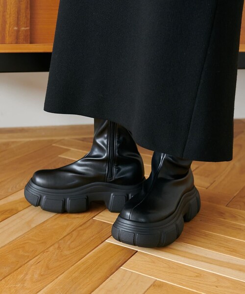 【AW先行予約】厚底ストレッチショートブーツ
