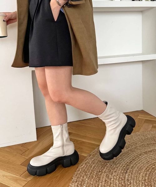 【AW先行予約】厚底ストレッチショートブーツ