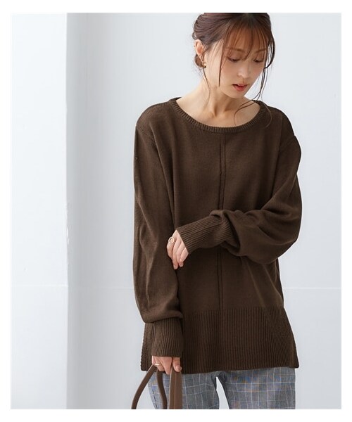 ダークグリーンブラウンニットセーター S115191216 - トップス最 安 価格