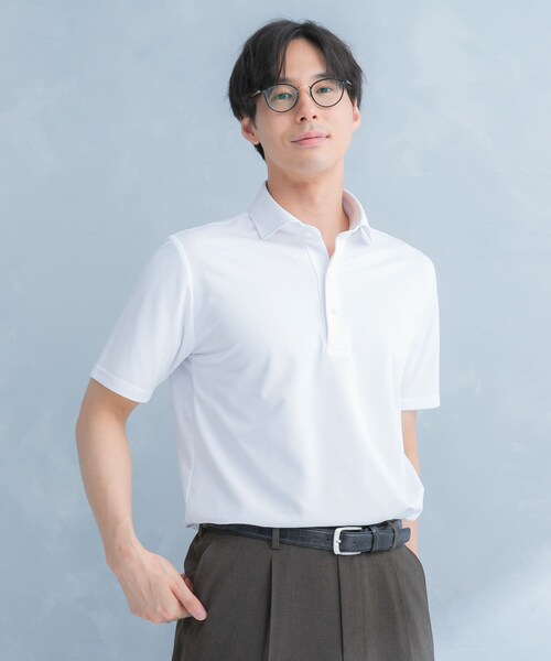 URBAN RESEARCH DOORS(アーバンリサーチドアーズ)の「LIFE STYLE TAILOR トリコットセミワイド半袖プルオーバー無地(シャツ/ブラウス・メンズ・WHITE/NAVY・M/L/XL)」の4枚目の写真