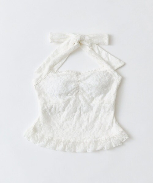 OLIVE des OLIVE(オリーブデオリーブ)の「ホルターキャミ(キャミソール・レディース・ブラック/オフホワイト/ホワイト・FREE)」の3枚目の写真