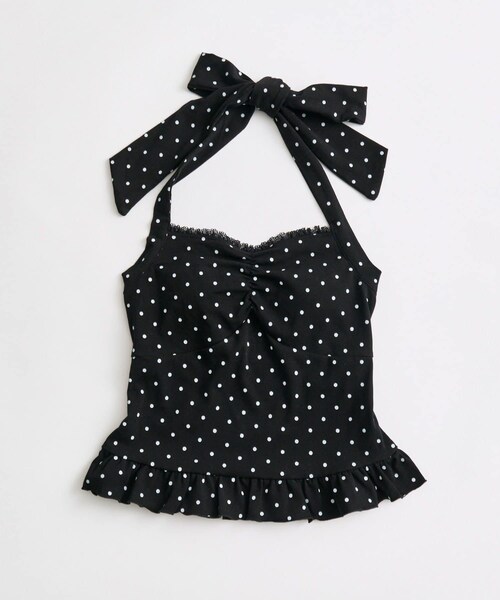 OLIVE des OLIVE(オリーブデオリーブ)の「ホルターキャミ(キャミソール・レディース・ブラック/オフホワイト/ホワイト・FREE)」の1枚目の写真