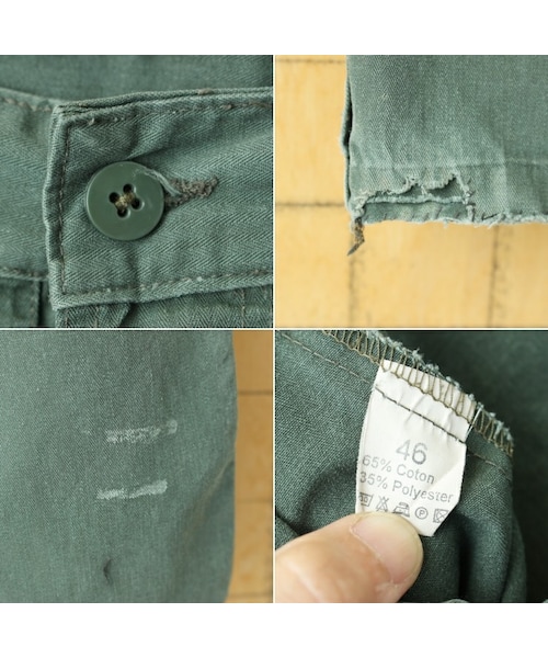 --（--）の「EURO ミリタリー ヘリンボーンツイル ワークカーゴパンツ カーキ グリーン W36相当 ヨーロッパ古着（カーゴパンツ・レディース・グリーン・W36）」の3枚目の写真