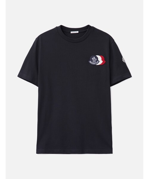 Embroidered Tricolour Logo Cotton T-Shirt