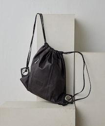 ear papillonner イアパピヨネ　リュック　巾着　ブラック ear PAPILLONNER（イアパピヨネ）の「《撥水》ボンディング巾着