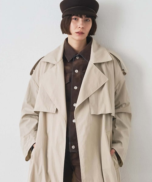Whim Gazette（ウィムガゼット）の「ロングトレンチコート（トレンチコート・レディース・モカ/ベージュ・F）」の2枚目の写真