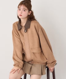WEB限定【ロングシーズン活躍！】オーバーサイズ合皮ブルゾン
