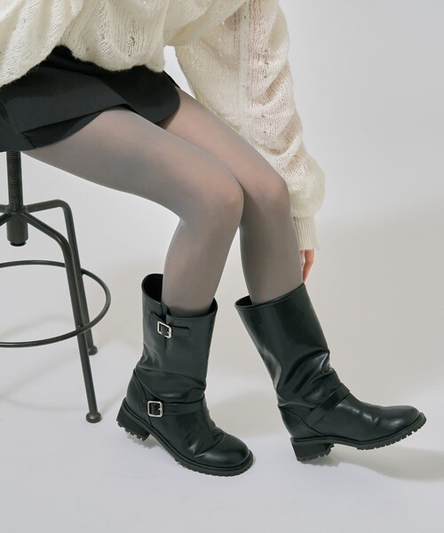 mystic（ミスティック）の「カラータイツ（レギンス/スパッツ・レディース・ブラウン/チャコールグレー/アイボリー・ONE）」の3枚目の写真