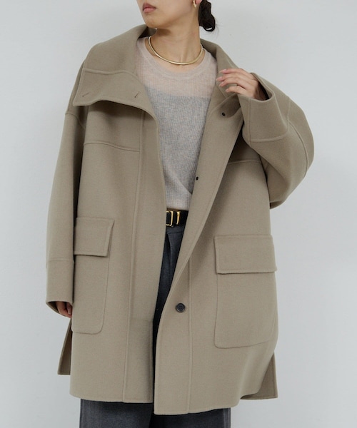 【HERITANOVUM】スタンドカラーリバーコート