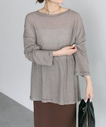 PUAL CE CIN | ミジンボーダーロングスリーブカットソー(Tシャツ/カットソー)