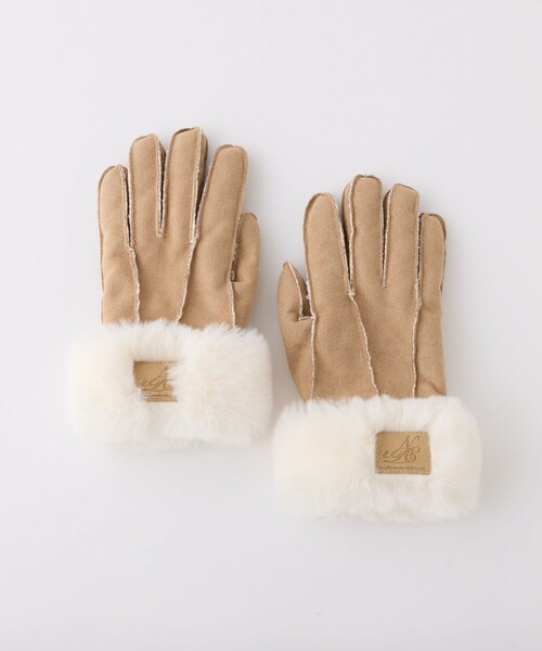 one after another NICE CLAUP（ワンアフターアナザーナイスクラップ）の「フェイクムートングローブ（手袋・レディース・サックスブルー/アイボリー/キャメル・FREE）」の3枚目の写真