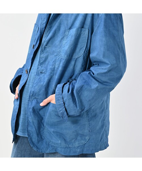 45R（フォーティファイブアール）の「藍職人 藍バチストのシャツジャケット（再び・重）（ジャケット/アウター・メンズ・78-藍(重)・05-XL）」の8枚目の写真