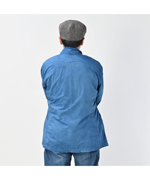 45R（フォーティファイブアール）の「藍職人 藍バチストのシャツジャケット（再び・重）（ジャケット/アウター・メンズ・78-藍(重)・05-XL）」の6枚目の写真
