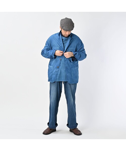 45R（フォーティファイブアール）の「藍職人 藍バチストのシャツジャケット（再び・重）（ジャケット/アウター・メンズ・78-藍(重)・05-XL）」の3枚目の写真