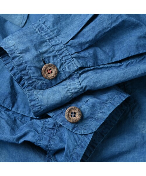 45R（フォーティファイブアール）の「藍職人 藍バチストのシャツジャケット（再び・重）（ジャケット/アウター・メンズ・78-藍(重)・05-XL）」の13枚目の写真
