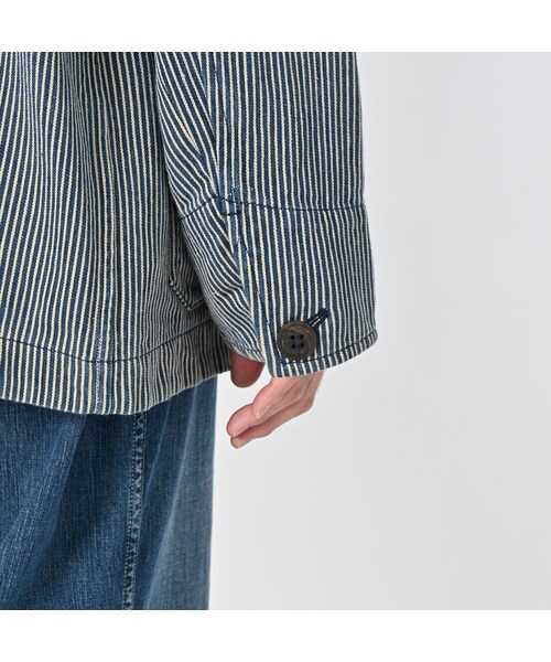 45R（フォーティファイブアール）の「藍職人 インドカディデニムのジャケット（ジャケット/アウター・メンズ・72-ヒッコリー/76-細ストライプ/78-藍・04-L/05-XL）」の13枚目の写真