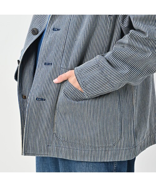 45R（フォーティファイブアール）の「藍職人 インドカディデニムのジャケット（ジャケット/アウター・メンズ・72-ヒッコリー/76-細ストライプ/78-藍・04-L/05-XL）」の10枚目の写真