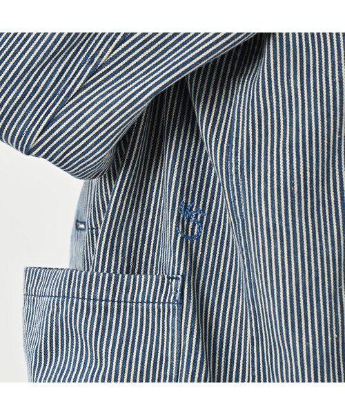 45R（フォーティファイブアール）の「藍職人 インドカディデニムのジャケット（ジャケット/アウター・メンズ・72-ヒッコリー/76-細ストライプ/78-藍・04-L/05-XL）」の11枚目の写真