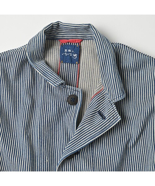 45R（フォーティファイブアール）の「藍職人 インドカディデニムのジャケット（ジャケット/アウター・メンズ・72-ヒッコリー/76-細ストライプ/78-藍・04-L/05-XL）」の14枚目の写真