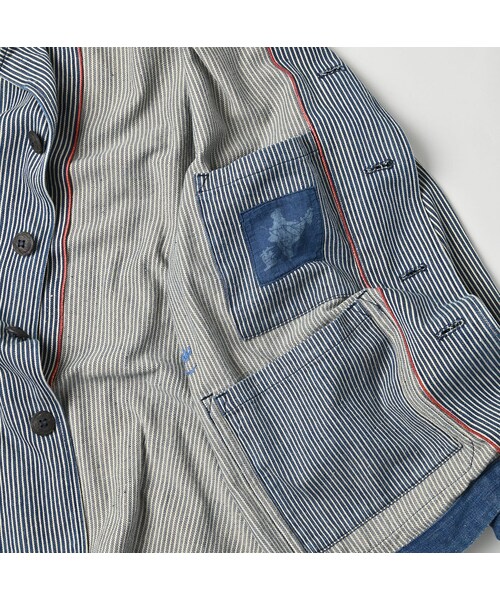 45R（フォーティファイブアール）の「藍職人 インドカディデニムのジャケット（ジャケット/アウター・メンズ・72-ヒッコリー/76-細ストライプ/78-藍・04-L/05-XL）」の17枚目の写真