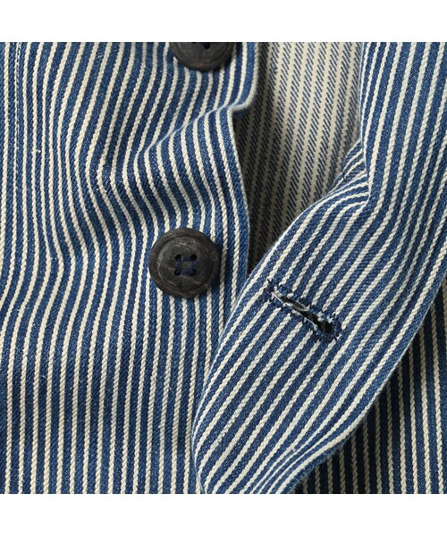 45R（フォーティファイブアール）の「藍職人 インドカディデニムのジャケット（ジャケット/アウター・メンズ・72-ヒッコリー/76-細ストライプ/78-藍・04-L/05-XL）」の15枚目の写真