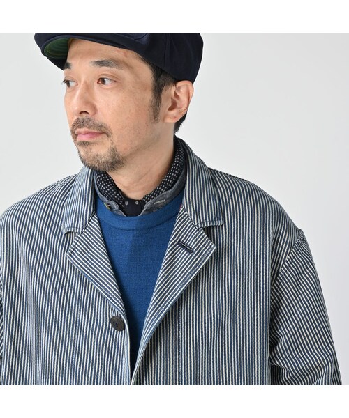 45R（フォーティファイブアール）の「藍職人 インドカディデニムのジャケット（ジャケット/アウター・メンズ・72-ヒッコリー/76-細ストライプ/78-藍・04-L/05-XL）」の9枚目の写真
