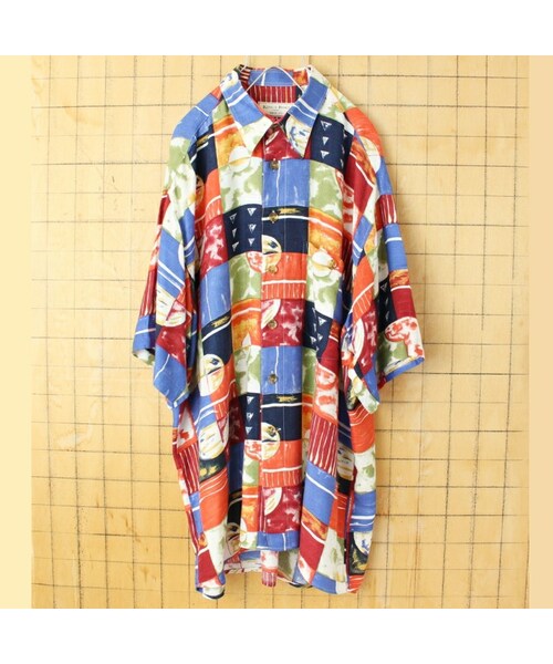 の「80s 90s EURO KING'S ROAD 総柄レーヨンシャツ メンズL 半袖