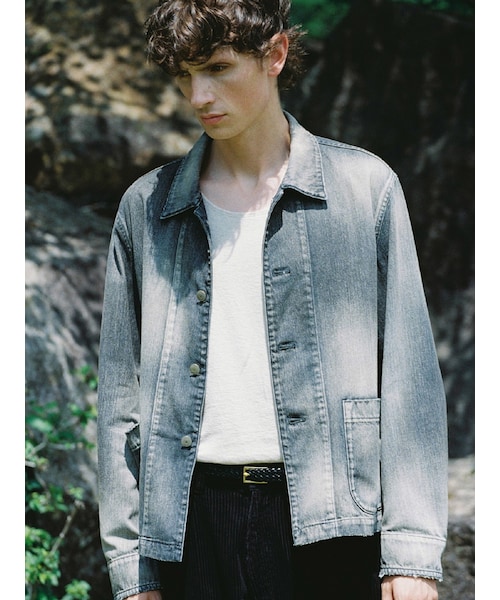 LIDNM（リドム）の「Fog Washed Chore Jacket（デニムジャケット・メンズ・ブラック・S/M/L）」の3枚目の写真